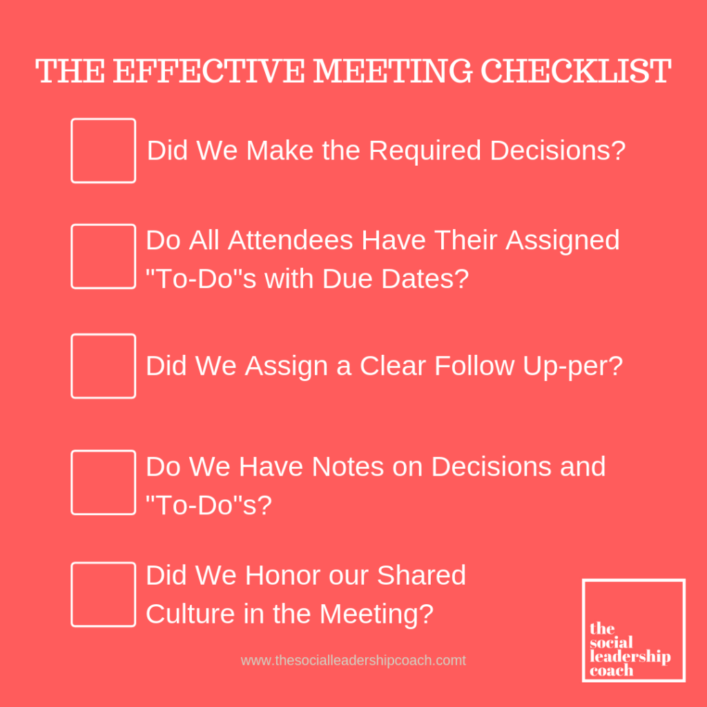 Effective Meeting Checklist by SoLeadCoach