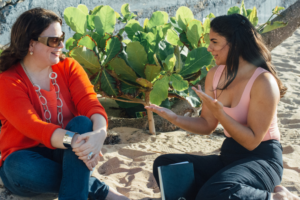 Coaching social leader at the beach