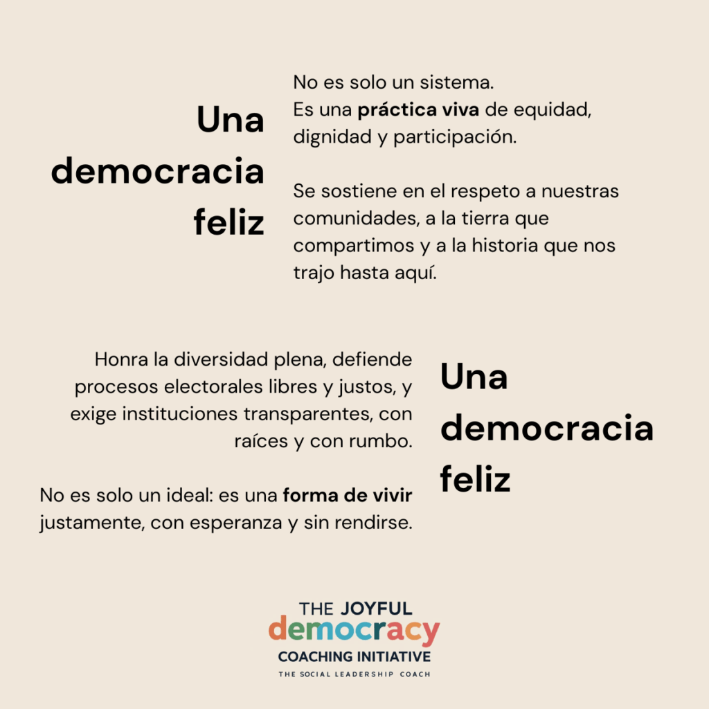 Iniciativa de Coaching para una Democracia Feliz 2 Nuestra definición de una democracia feliz